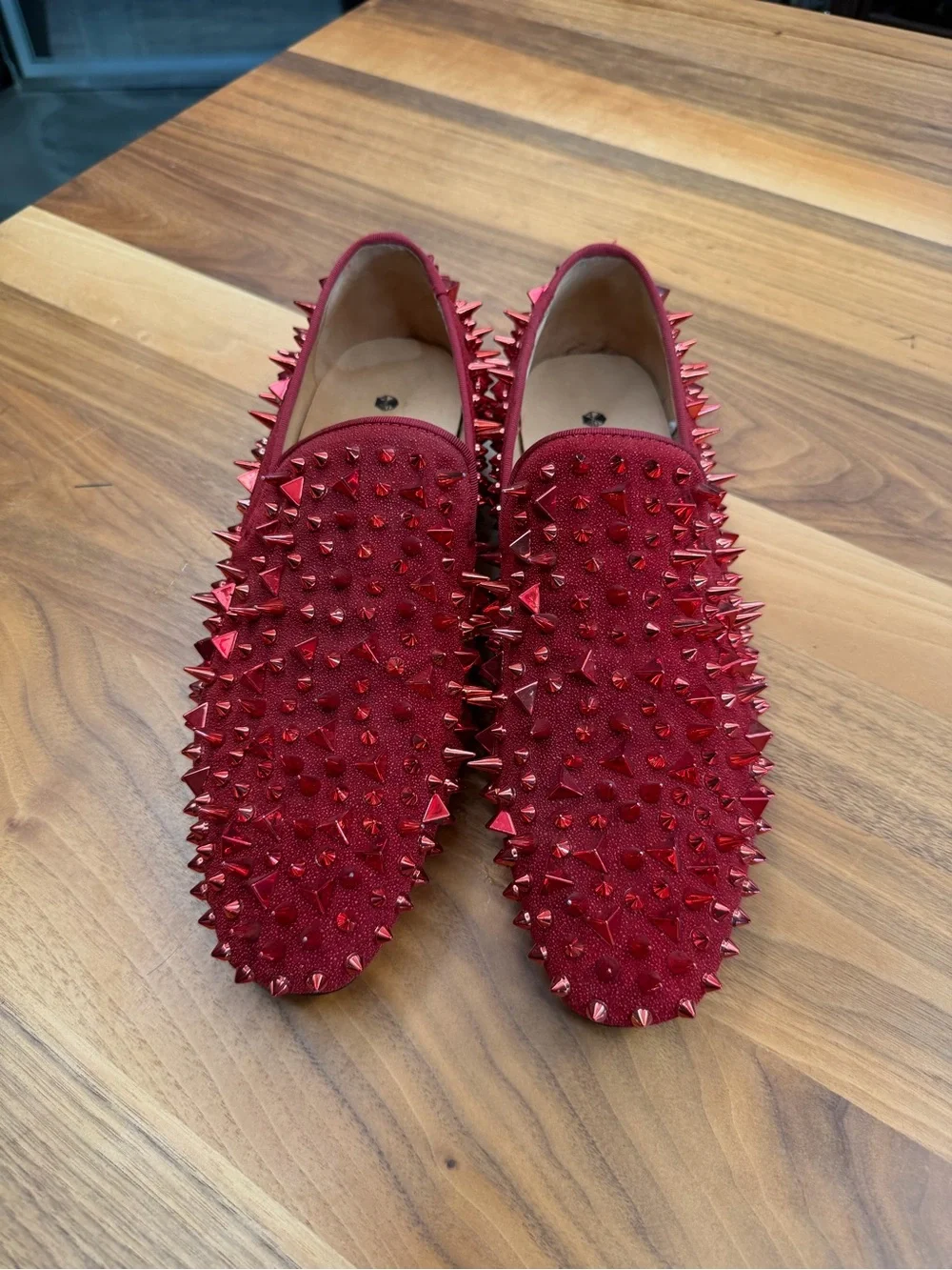 Red Studded Mens loafer